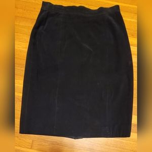 Vintage Leather Knee Length Skirt